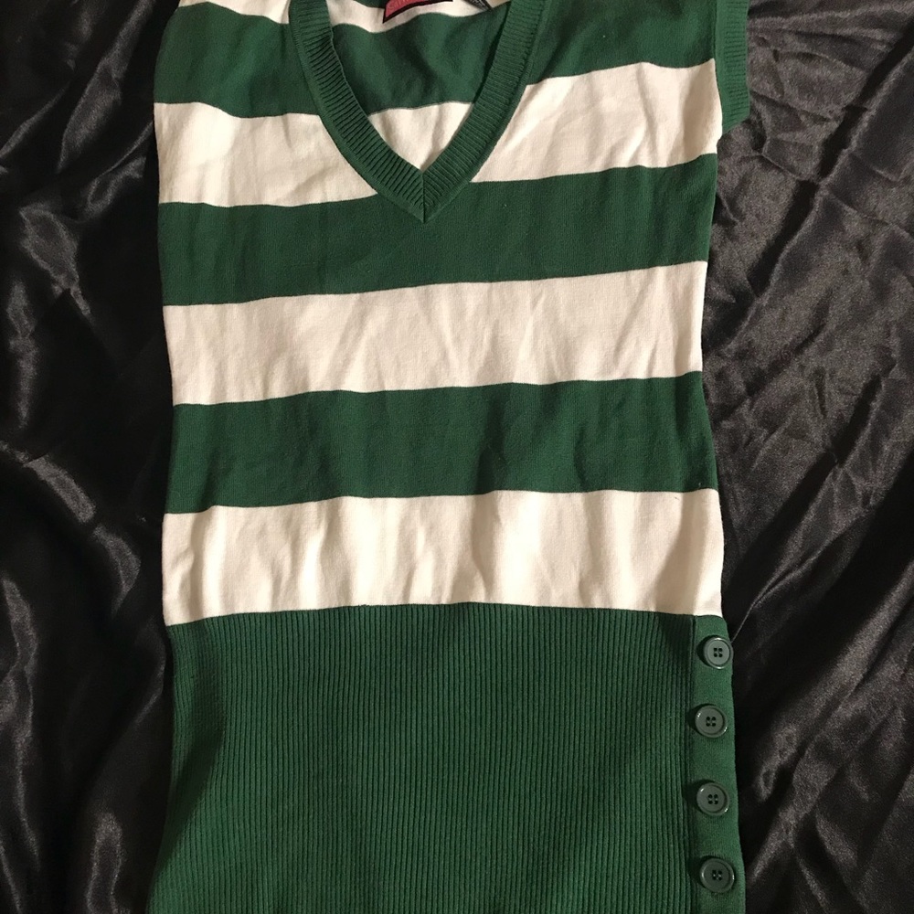 Two short sleeve sweater material v neck